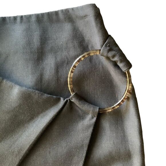 Zara Skort Women L Black Asymmetrical Mini Faux Skirt Wrap Embellished Goth - Picture 9 of 9